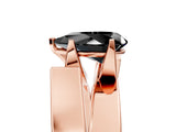 Rose gold Modern Tension Set Fancy Black Pear Cut Solitaire Wide Band Ring_5