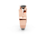 Rose gold Modern Tension Set Fancy Black Princess Cut Solitaire Wide Band Ring_2