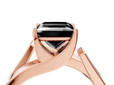 Rose gold Modern Tension Set Fancy Black Princess Cut Solitaire Wide Band Ring_4