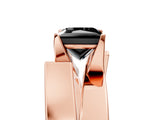 Rose gold Modern Tension Set Fancy Black Princess Cut Solitaire Wide Band Ring_5