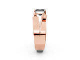 Rose gold Modern Tension Set Fancy Black Radiant Cut Solitaire Wide Band Ring_2