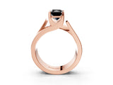 Rose gold Modern Tension Set Fancy Black Radiant Cut Solitaire Wide Band Ring_3