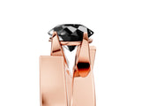 Rose gold Modern Tension Set Fancy Black Round Cut Solitaire Wide Band Ring_5