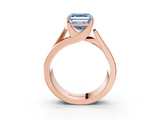 Rose gold Modern Tension Set Fancy Blue Asscher  Solitaire Wide Band Ring_72