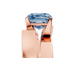 Rose gold Modern Tension Set Fancy Blue Asscher  Solitaire Wide Band Ring_74