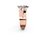 Rose gold Modern Tension Set Fancy Blue Marquise  Solitaire Wide Band Ring_80