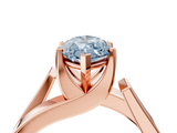 Rose gold Modern Tension Set Fancy Blue Marquise  Solitaire Wide Band Ring_82