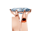 Rose gold Modern Tension Set Fancy Blue Marquise  Solitaire Wide Band Ring_83