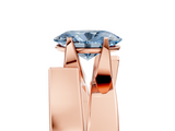 Rose gold Modern Tension Set Fancy Blue Oval  Solitaire Wide Band Ring_67