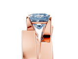 Rose gold Modern Tension Set Fancy Blue Princess  Solitaire Wide Band Ring_67