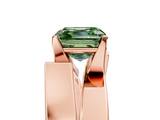 Rose gold Modern Tension Set Fancy Green Asscher  Solitaire Wide Band Ring_73