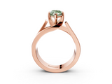 Rose gold Modern Tension Set Fancy Green Marquise  Solitaire Wide Band Ring_98
