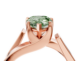 Rose gold Modern Tension Set Fancy Green Pear  Solitaire Wide Band Ring_81