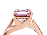 Rose gold Modern Tension Set Fancy Pink Asscher  Solitaire Wide Band Ring_74