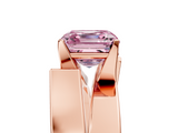 Rose gold Modern Tension Set Fancy Pink Asscher  Solitaire Wide Band Ring_75