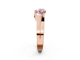 Rose gold Modern Tension Set Fancy Pink Heart  Solitaire Wide Band Ring_98