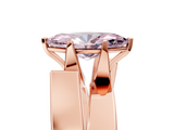 Rose gold Modern Tension Set Fancy Pink Marquise  Solitaire Wide Band Ring_101