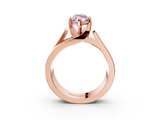 Rose gold Modern Tension Set Fancy Pink Marquise  Solitaire Wide Band Ring_99