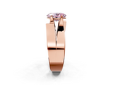 Rose gold Modern Tension Set Fancy Pink Oval  Solitaire Wide Band Ring_64