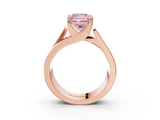 Rose gold Modern Tension Set Fancy Pink Princess  Solitaire Wide Band Ring_20