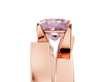 Rose gold Modern Tension Set Fancy Pink Princess  Solitaire Wide Band Ring_22