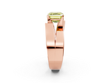 Rose gold Modern Tension Set Fancy Yellow Asscher  Solitaire Wide Band Ring_70