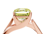 Rose gold Modern Tension Set Fancy Yellow Asscher  Solitaire Wide Band Ring_72