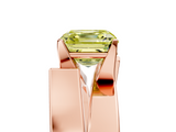 Rose gold Modern Tension Set Fancy Yellow Asscher  Solitaire Wide Band Ring_73