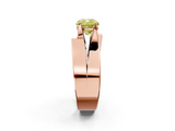 Rose gold Modern Tension Set Fancy Yellow Cushion  Solitaire Wide Band Ring_81