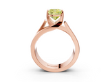 Rose gold Modern Tension Set Fancy Yellow Cushion  Solitaire Wide Band Ring_82