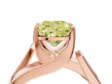 Rose gold Modern Tension Set Fancy Yellow Cushion  Solitaire Wide Band Ring_83