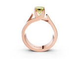 Rose gold Modern Tension Set Fancy Yellow Emerald  Solitaire Wide Band Ring_112