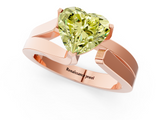 Rose gold Modern Tension Set Fancy Yellow Heart  Solitaire Wide Band Ring_115