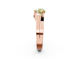 Rose gold Modern Tension Set Fancy Yellow Heart  Solitaire Wide Band Ring_116