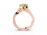 Rose gold Modern Tension Set Fancy Yellow Heart  Solitaire Wide Band Ring_117