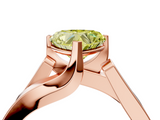 Rose gold Modern Tension Set Fancy Yellow Heart  Solitaire Wide Band Ring_118