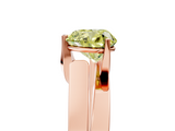 Rose gold Modern Tension Set Fancy Yellow Heart  Solitaire Wide Band Ring_119