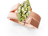 Rose gold Modern Tension Set Fancy Yellow Marquise  Solitaire Wide Band Ring_19