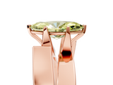 Rose gold Modern Tension Set Fancy Yellow Marquise  Solitaire Wide Band Ring_23