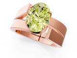 Rose gold Modern Tension Set Fancy Yellow Oval  Solitaire Wide Band Ring_63