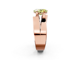 Rose gold Modern Tension Set Fancy Yellow Oval  Solitaire Wide Band Ring_64