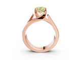 Rose gold Modern Tension Set Fancy Yellow Oval  Solitaire Wide Band Ring_65