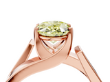 Rose gold Modern Tension Set Fancy Yellow Oval  Solitaire Wide Band Ring_66
