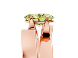 Rose gold Modern Tension Set Fancy Yellow Oval  Solitaire Wide Band Ring_67
