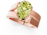 Rose gold Modern Tension Set Fancy Yellow Pear  Solitaire Wide Band Ring_80
