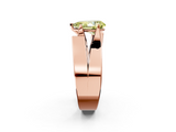 Rose gold Modern Tension Set Fancy Yellow Pear  Solitaire Wide Band Ring_81