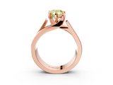 Rose gold Modern Tension Set Fancy Yellow Pear  Solitaire Wide Band Ring_82