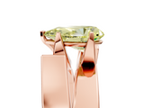 Rose gold Modern Tension Set Fancy Yellow Pear  Solitaire Wide Band Ring_84