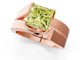 Rose gold Modern Tension Set Fancy Yellow Princess  Solitaire Wide Band Ring_18
