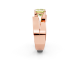 Rose gold Modern Tension Set Fancy Yellow Princess  Solitaire Wide Band Ring_19